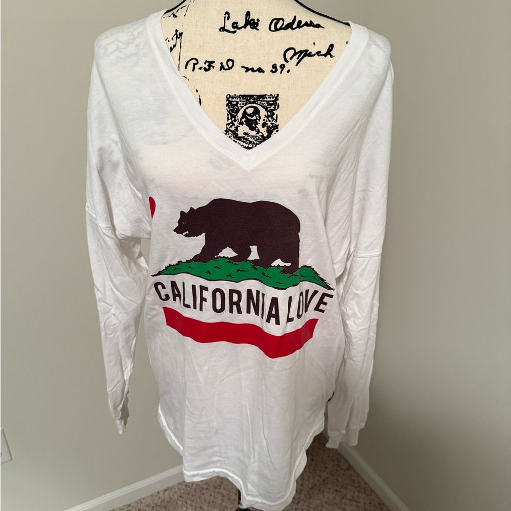 California Love White Long Sleeve Tee